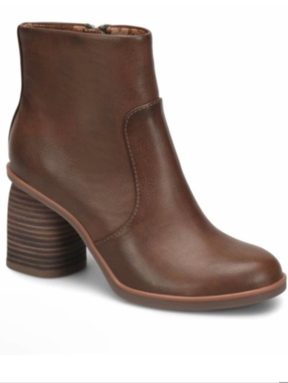 Kork-Ease Destiny Block Heel Brown Vegan Leather Ankle Boots Retro 70s 9.5